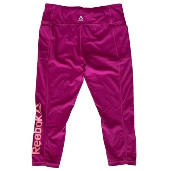Reebok Hot Pink Workout Capri Leggings w/Pockets - XL - Picture 3 of 5
